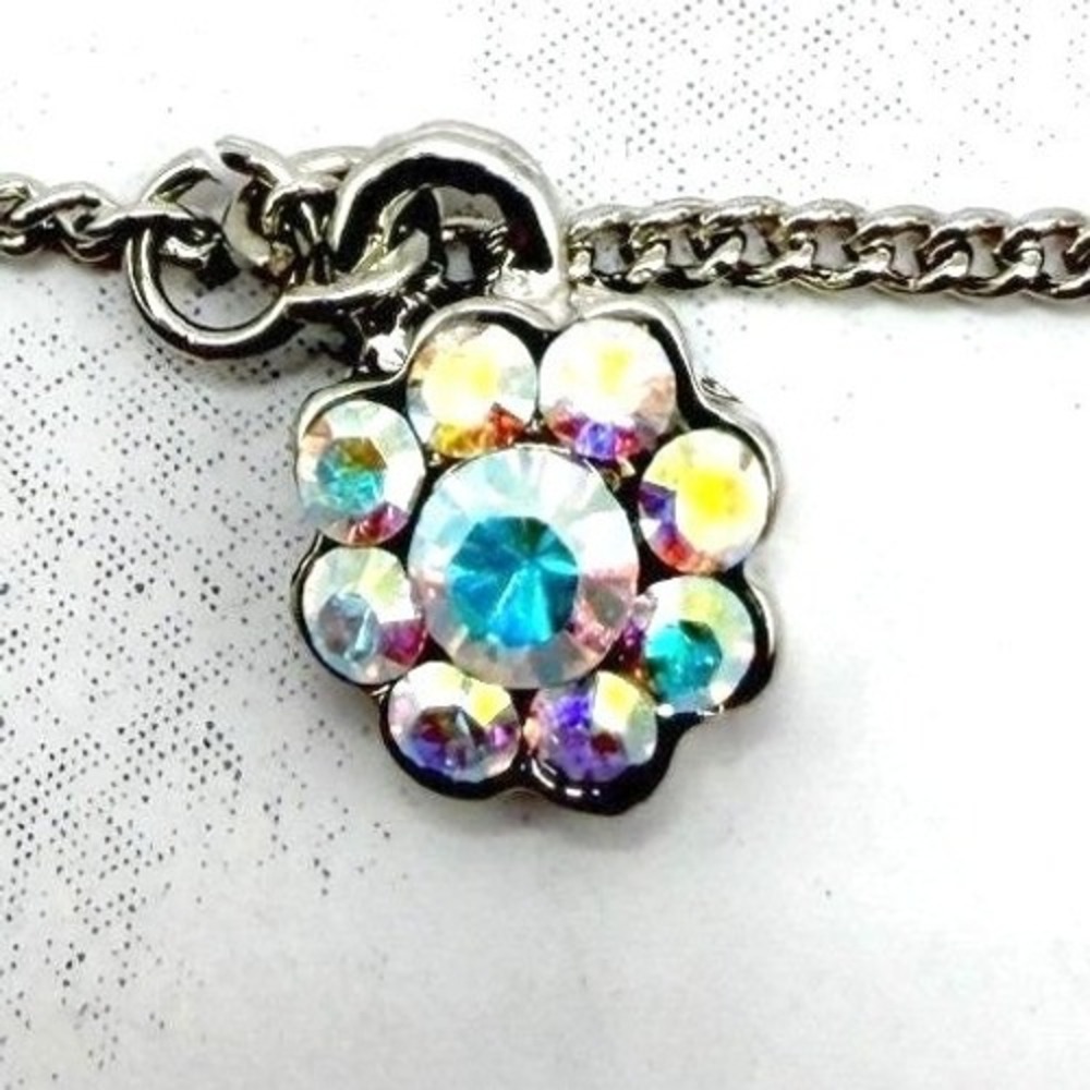 New AB Crystal Anklet Swarovski Elements by Crystale Silver 8-9" Gift‎ Ready